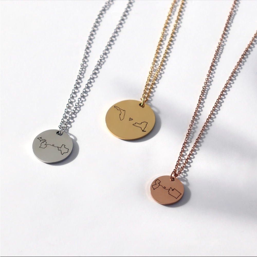 New ✨ Long Distance State Coin Necklace - Picture 2 of 8